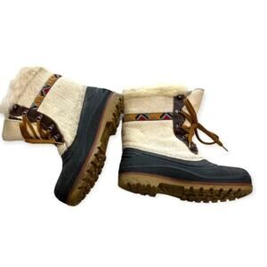 Vintage Oscar Sport Italian Tibetan Horsehair Mukluk Duck Boots Women’s 39/40